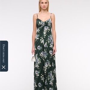 Abercrombie & Fitch Green Spaghetti Strap Maxi Dress